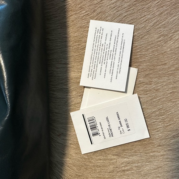 Isabel MARANT green leather clutch - Picture 5 of 5